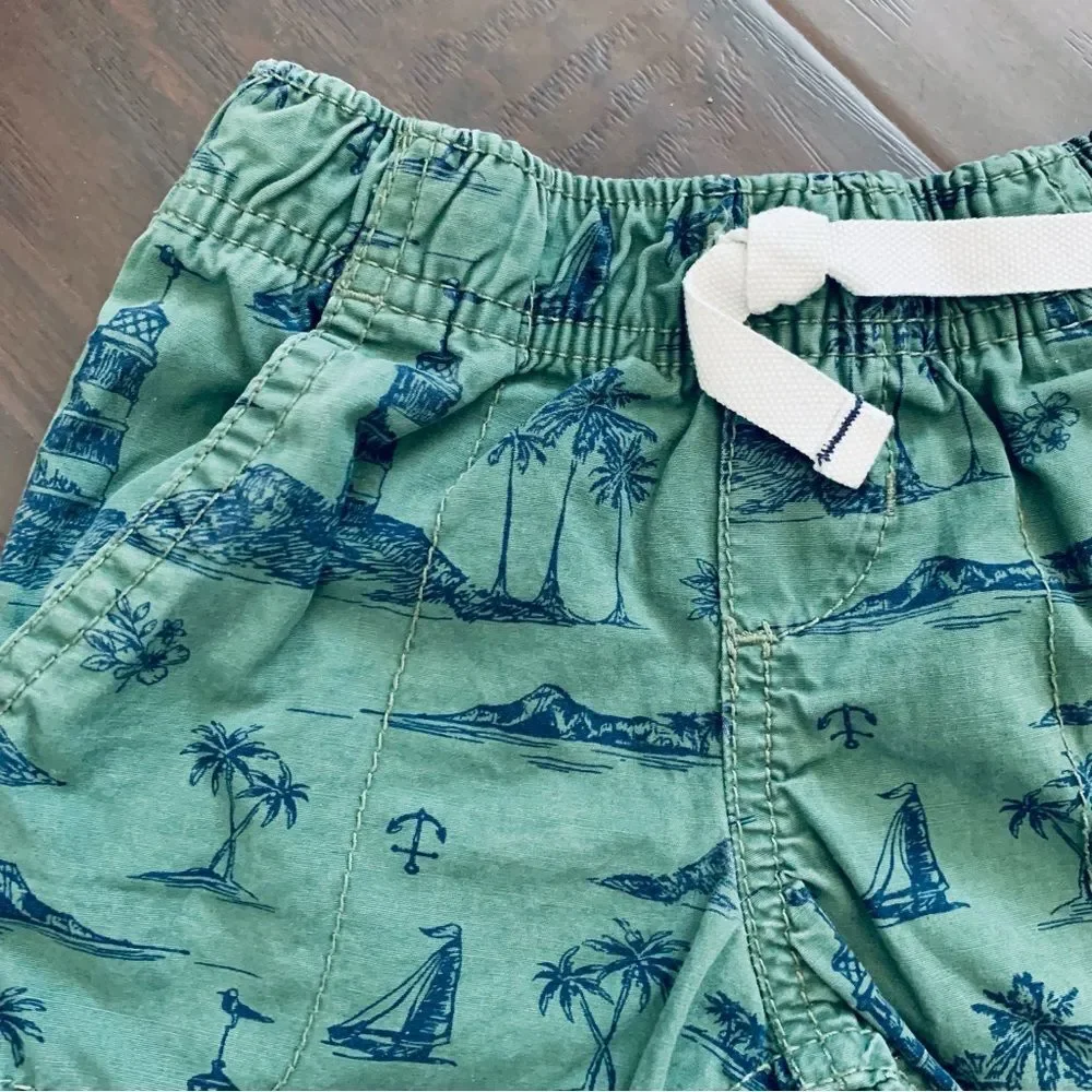 Carter's Baby Boy Cute Hawaiian/Beachy Pull-On Knit Shorts | Size: 18m.
